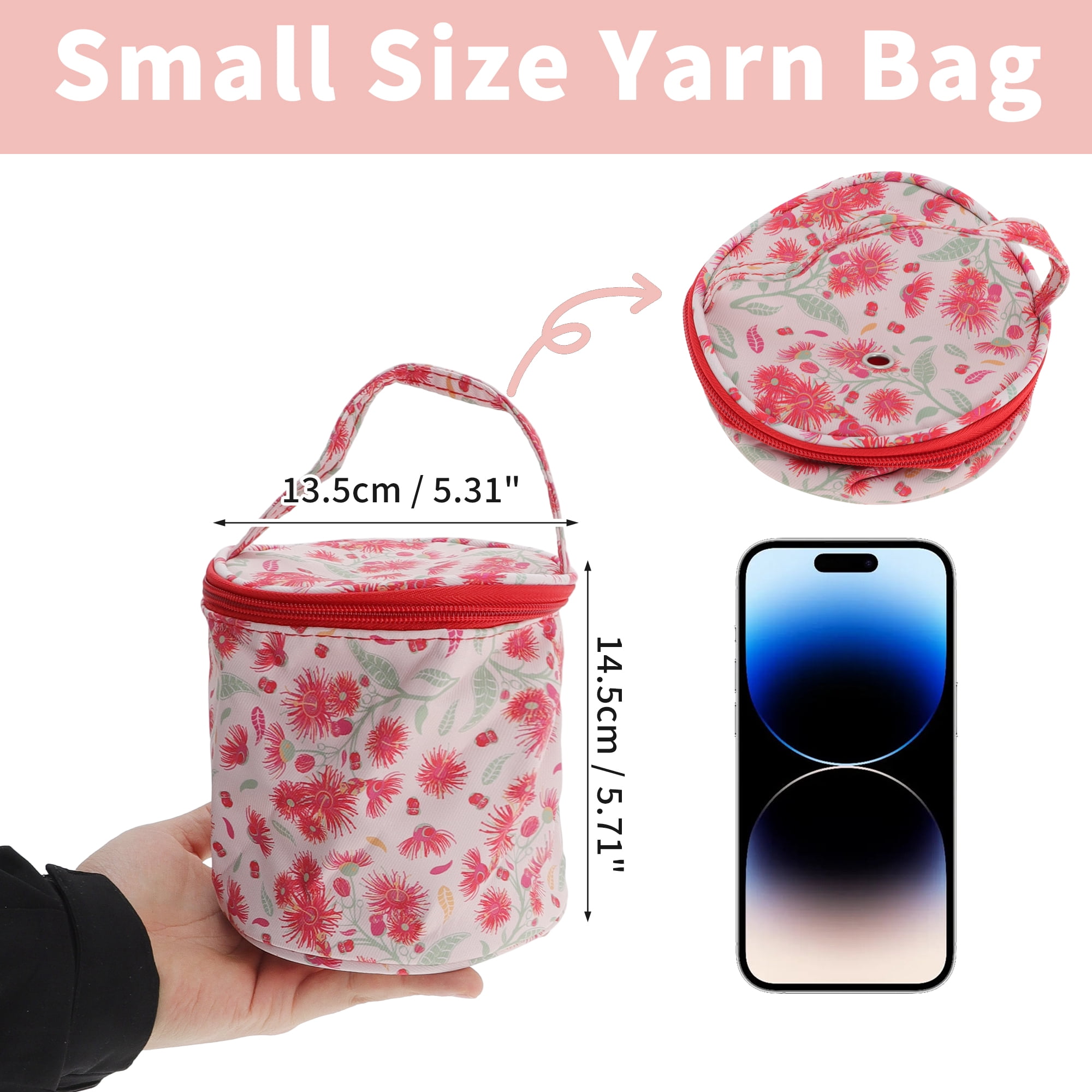 Unique Bargains Small Yarn Bag Knitting Organizer Crochet Tote Mini Yarn Drum Case