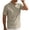Khaki, variant on Men's Jacquard Short Sleeve Golf Shirt Business Casual Johnny Collar Textured Knit Tops for Office Work to Weekend