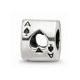 thumbnail image 1 of Fancy Bead White Sterling Silver Themed 8.18 mm 7.27 Reflections Ace Card Bead, 1 of 3