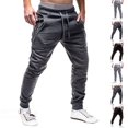 thumbnail image 1 of Styesk Men's Pants Men's Solid Color Drawstring Fashionable Casual Pants Full Length Pants, 1 of 7