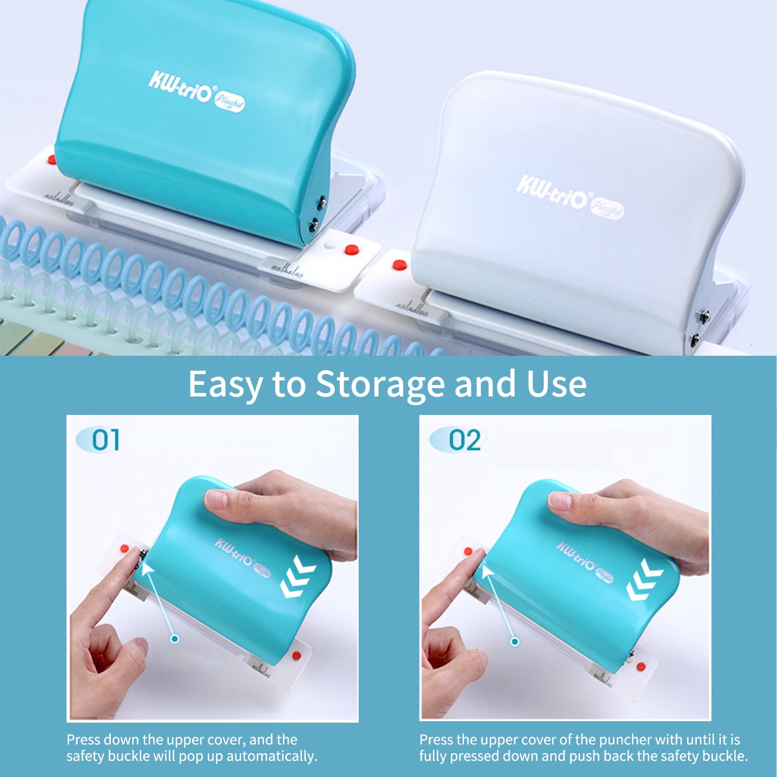 Perforator,Paper Punch B5 Notebook Scrapbook 5.5mm Aperture A4 Metal Puncher Support Punch Handheld Metal 10 Sheet 5.5mm Handheld Metal Puncher A4 A5 B5 Sheet 5.5mm Aperture A5 B5 Notebook