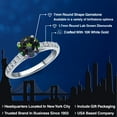 thumbnail image 2 of Gem Stone King 10K White Gold Green Mystic Topaz and Lab Grown Diamond Engagement Ring for Women | 1.50 Cttw | Round 7MM | Gemstone November Birthstone | Size 9, 2 of 6