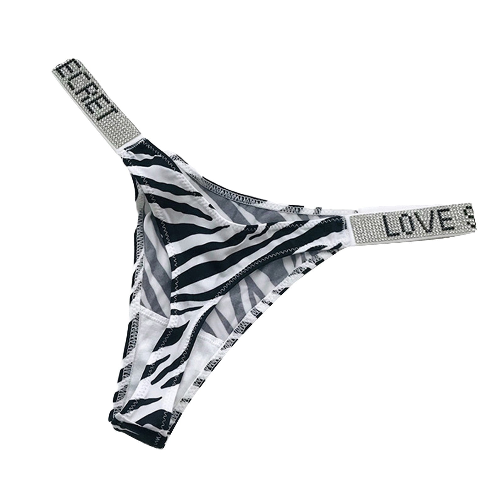 QWERTYU G String Thongs for Women Low Rise Panties Sexy No Show Underwear  Zebra XL