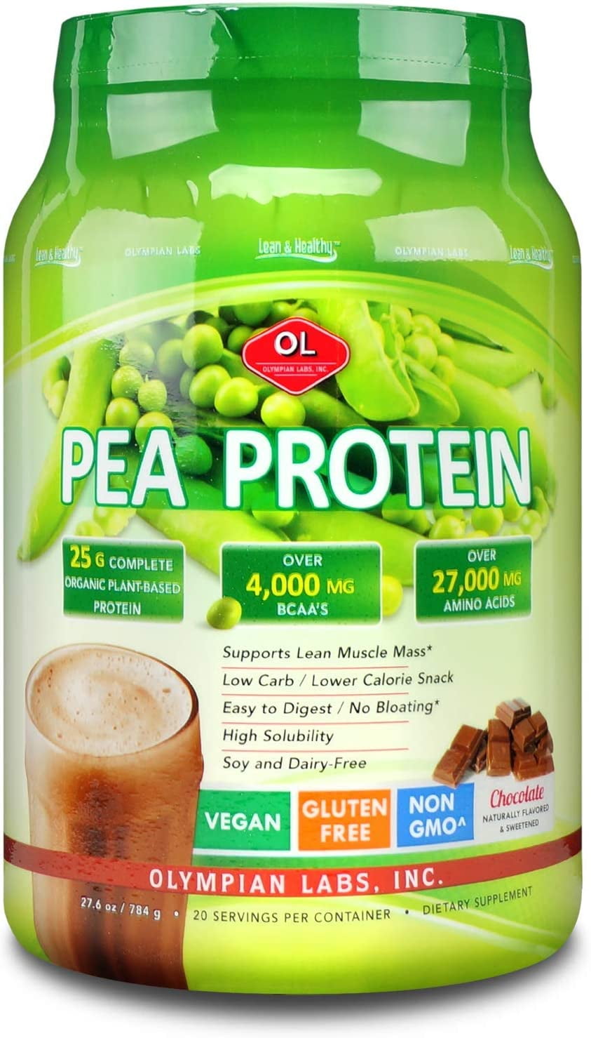 Olympian Labs Plant Based Pea Protein Powder, Chocolate 25g of