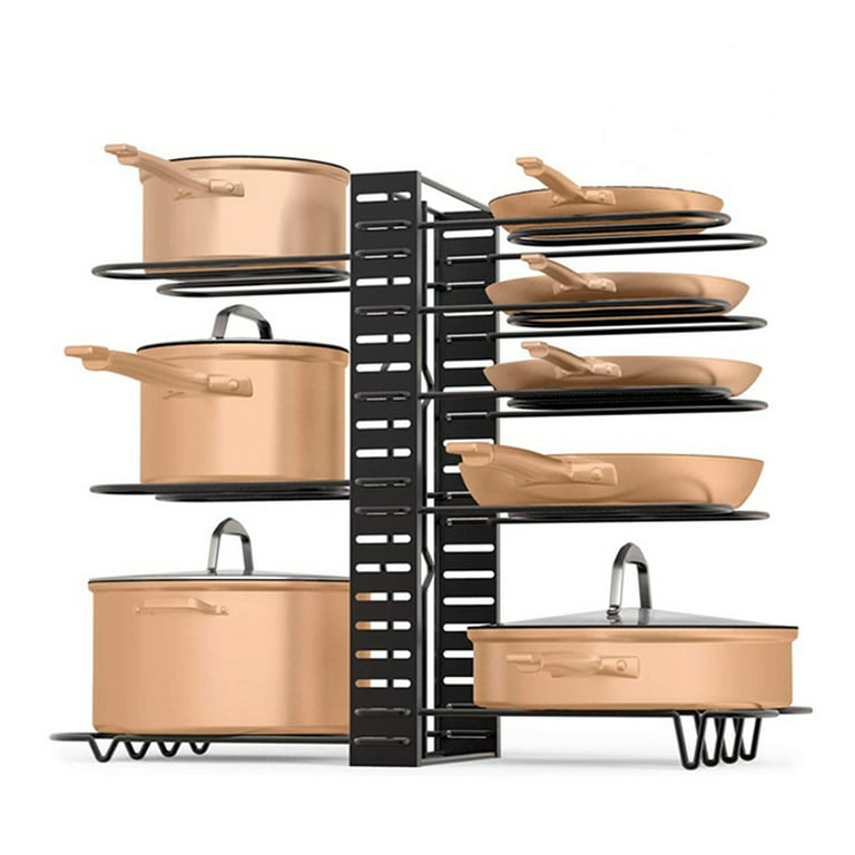 Typutomi Organizadores y almacenamiento de gabinetes de cocina, soporte de  plástico para ollas, soporte para ollas con ruedas, organizador de