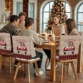 thumbnail image 5 of Christmas Truck Chair Covers Set of 4 Retro Xmas Gnome Poinsettia Wood Grain Plaid Chair Back Covers Stretch Removable Washable Slipcovers Protector for Dining Room Kitchen Party Decor, 5 of 5