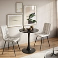 thumbnail image 2 of Kris & Alley Ivanza Round Marbled Finish Engineered Wood Top Bistro Dining Table with Metal Pedestal Base, 2 of 6