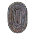 thumbnail image 3 of Unique Loom Braided Chindi Collection Area Rug (5' 1" x 8' Oval Blue and Multi/Green), 3 of 7