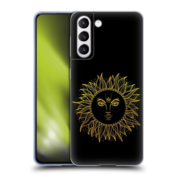 Head Case Designs Officially Licensed Haroulita Magick - Tarot - Mystical Sun Gold Soft Gel Case Compatible with Samsung Galaxy S21 5G