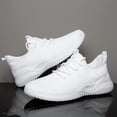 thumbnail image 5 of Men's/Women's White Knit Running Shoes, Sneakers for Gym Workout Walking Fitness Casual Daily Wear Lightweight Breathable Non-Slip Athletic, 5 of 9