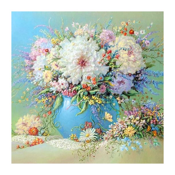 5D DIY Diamond Painting Kits Full Square Drill Hermosas flores (FF462) Sywqhk Decoración hogareña