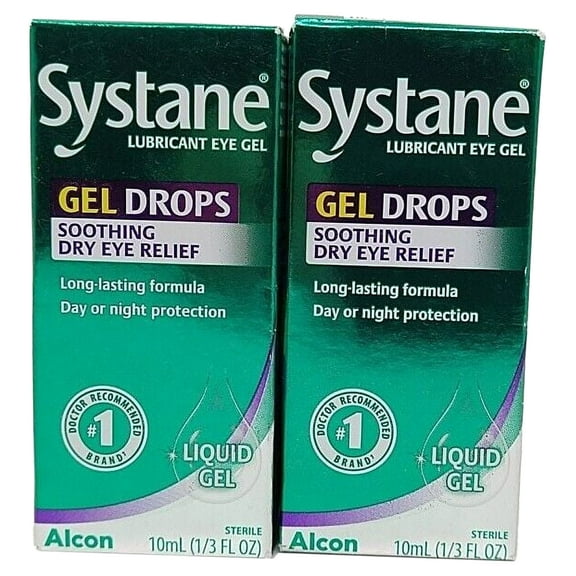 2 Pack Systane Lubricant Eye Gel, Drops Soothing Formula 10 mL