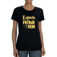 thumbnail image 2 of Expecto Patron & Rum Funny Drink Graphic Women Black T-Shirt, Female Large, 2 of 4