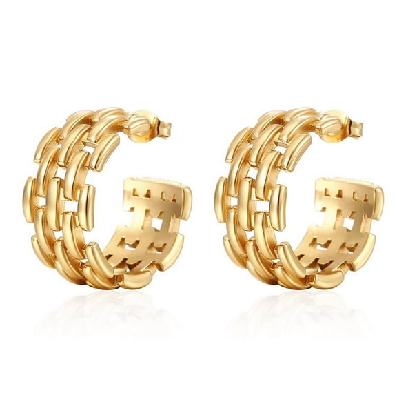 Celvieroot Stainless Steel Stud Earrings for Women, Gold Earring Trendy Geometric Wife Jewelry Fashion