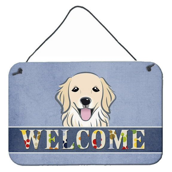 Carolines Treasures BB1391DS812 Golden Retriever Welcome Wall and Door Hanging Prints