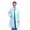Blue, variant on Elegant Clinical White Lab Coat with Notched Lapel and Slant Pockets for Daily and Lab Use – Couture