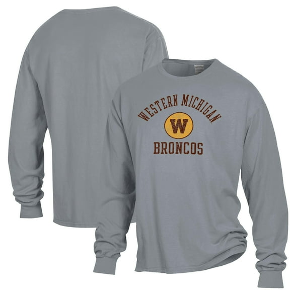 Men's ComfortWash Gray Western Michigan Broncos Garment Dyed Long Sleeve T-Shirt