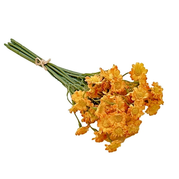 Wadada Fake Plant Artificial Orchid Artificial Plants Indoor Yellow Artificial Daisy Flower Faux Wildflowers Outside Indoor Garden Home Decor for Outdoors Office Home (Orange)