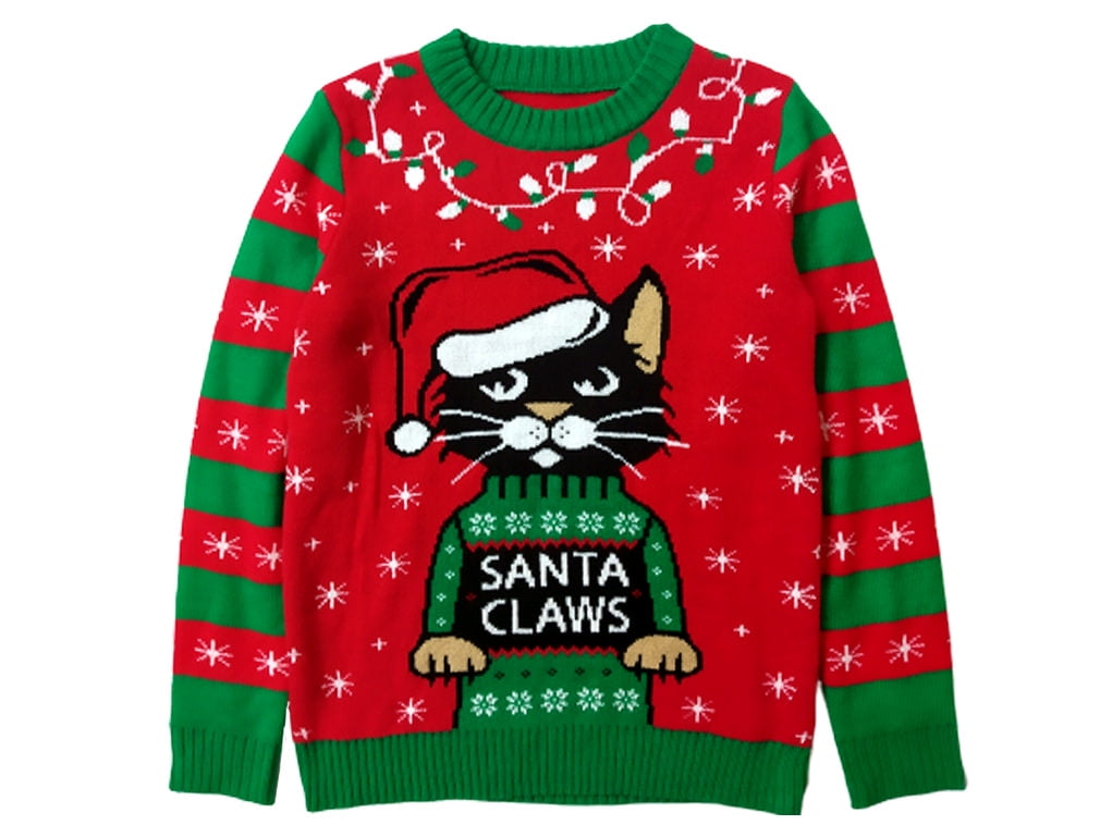 12y Kids Sweater Tstars Santa Paws Pug Ugly Christmas Sweater Gift for Boys/Girls 6yr
