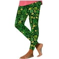 thumbnail image 3 of lcziwo St Patrick's Day Leggings for Women Lucky Shamrock Print High Waist Yoga Pants Slim Fit Stretchy Workout Tights Holiday Bottom Trousers Green XL, Clearance, 3 of 5