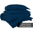 thumbnail image 2 of ROYALE Navy Duvet Cover Queen Size - Washed Duvet Cover Set, 3 Piece Double Brushed Duvet Covers with Button Closure - 1 Duvet Cover 90x90 inches and 2 Pillow Shams - Comforter Cover, 2 of 8