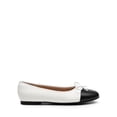 thumbnail image 2 of Bailarinas DREAM PAIRS para mujer, punta redonda, estilo slip-on, blancas, 2 of 7