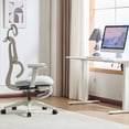 thumbnail image 5 of PUKNLY Ergonomic Office Chair with Footrest, High Back Computer Office Chair with Dynamic Lumbar Support, 2D Headrest, 4D Armrest, Sponge Seat, Mesh Home Office Desk Chair for Adults,Grey, 5 of 10