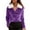 Dark Purple, variant on Women's Color Block Plush Collar Sweatshirt, Oversized Fleece Round Neck Top, Soft Long Sleeve Pullover, No Hood Casual Blouse, Fall Winter Fashion Plush Lined Shirt Beige L