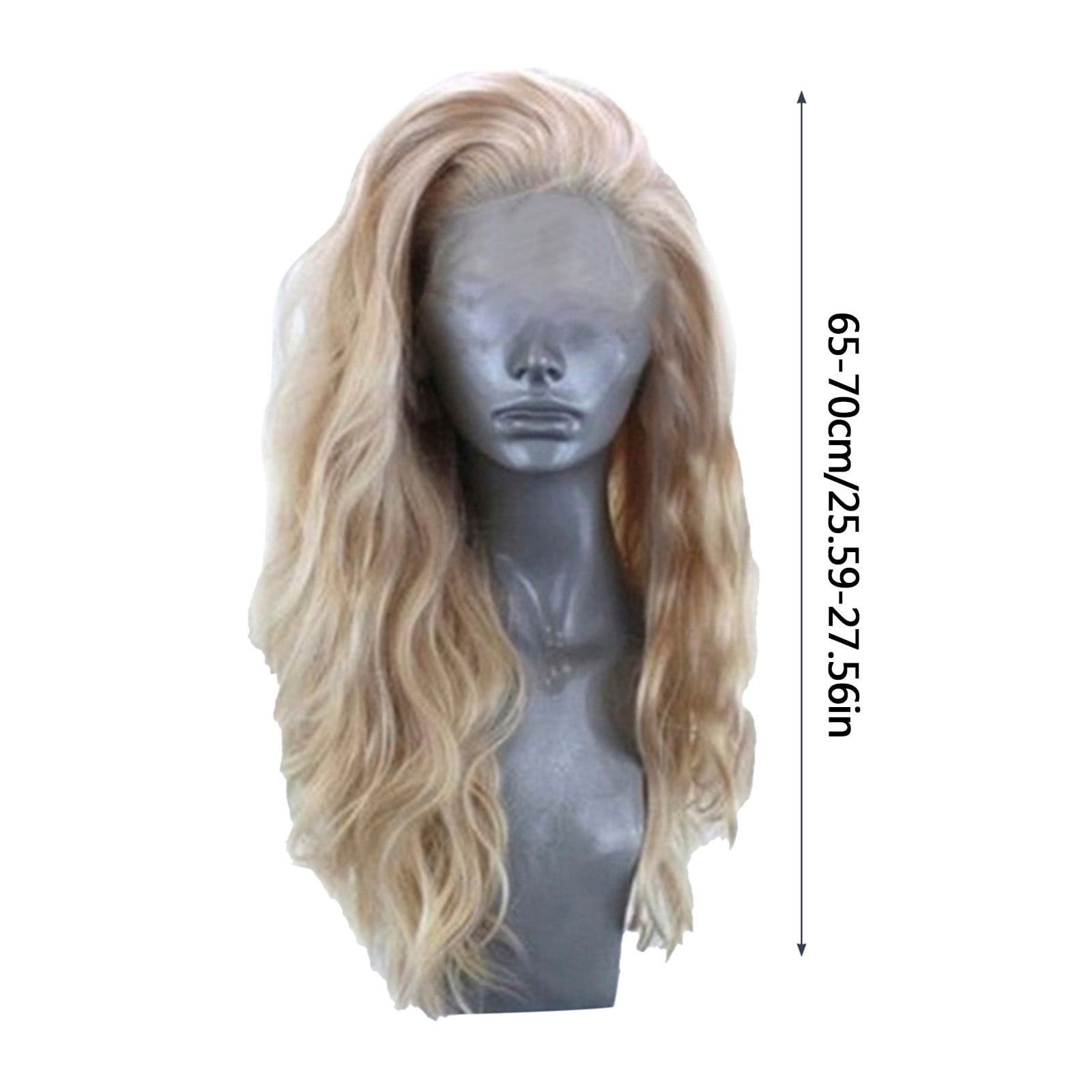 Long Red Lace Front Wig for Women, Middle Part Wavy Colored Wig with Highlight Cap, Heat Resistant Synthetic Wig(Gold,One Size)