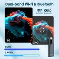 thumbnail image 4 of Clé Android TV BL 4K, 2024 Clé Android TV 10.0 2 Go RAM 16 Go ROM, Clé TV 4K CPU H313 Prend en Charge Wi‐Fi 2.4G/5G Bluetooth 5.0 USB, Clé Android TV avec Télécommande Vocale Bluetooth, 4 of 7
