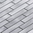 thumbnail image 3 of Modket TDH260AL Aluminum Metallic Metal 2/3 offset Linear Mosaic Tile Kitchen Wall Backsplash, 3 of 5