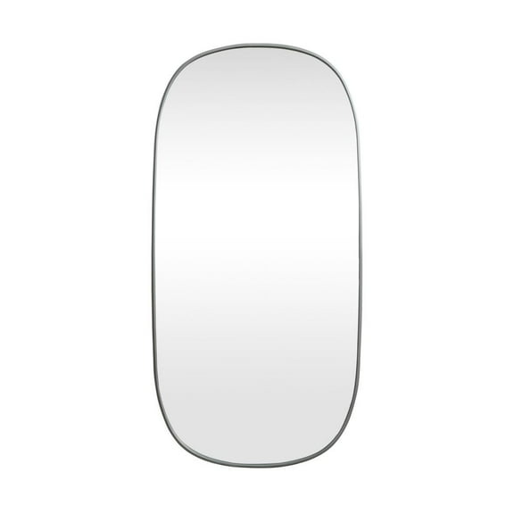 Elegant Decor Metal Frame Oval Mirror 30x60 Inch in Silver
