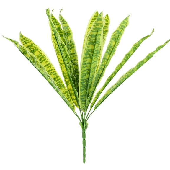 PENIKOKO 1 Pack Artificial Snake Plant Faux Sansevieria Potted 11.8x11.2x2.4in Home Office Decor