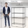 thumbnail image 3 of FDW 4 Tier Wire Shelving Unit Wire Shelf Storage Shelves Metal Organizer Rack Adjustable Heavy Duty for Restaurant Bathroom Kitchen 54"x36"x14",Black, 3 of 7