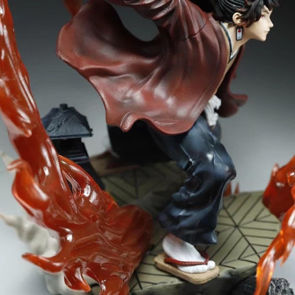 Yoriichi Figure, Fighting Tsugikuni Yoriichi Figurine 30cm/11.8inch Handmade PVC Anime Cartoon Character Model Statue Collectible Craft Gift