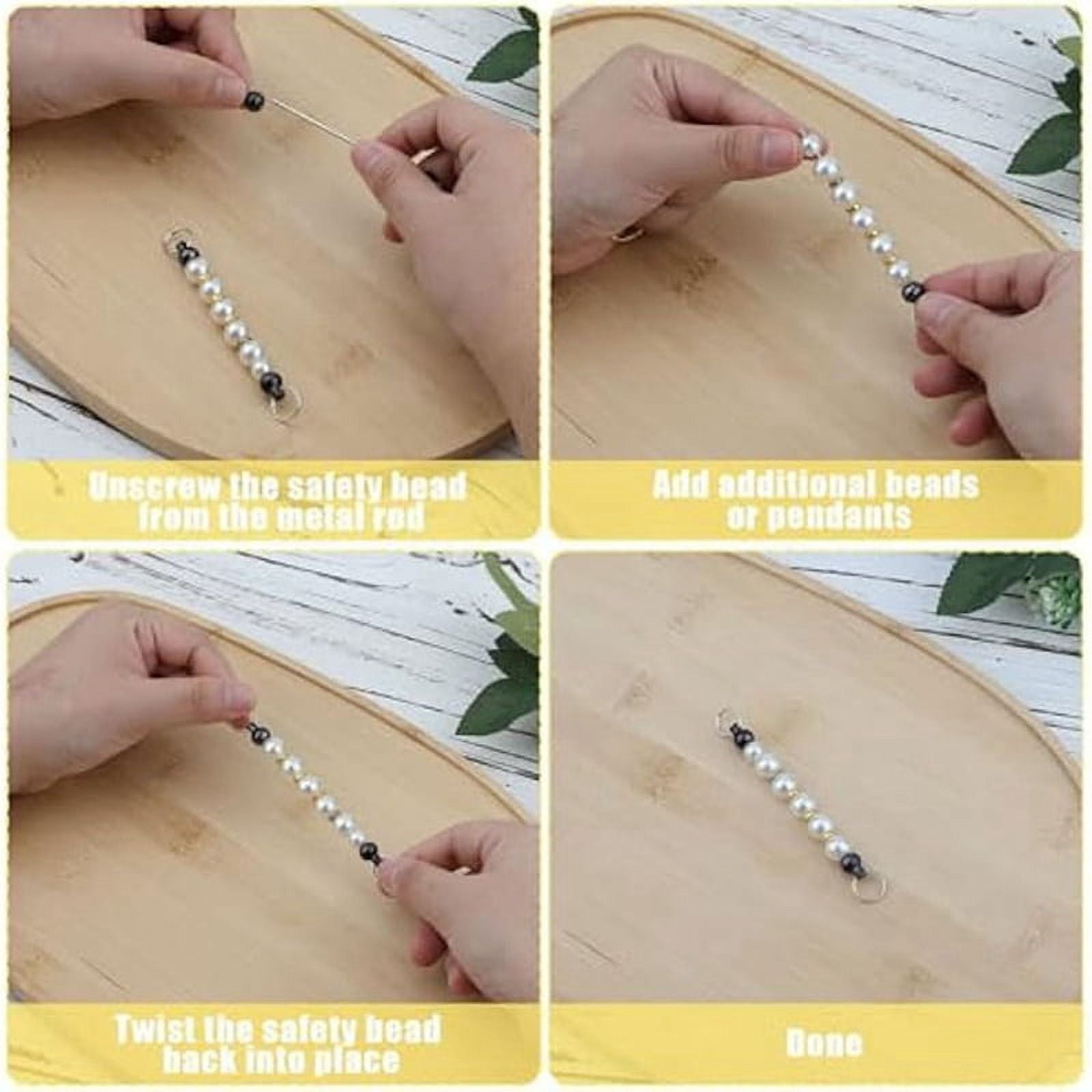 50pcs Beadable Keychain Bars, Bead Key Chain Making Kit Accessories Charms Beads DIY Blank Metal
