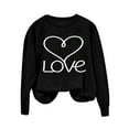 thumbnail image 3 of Mifsaly Valentines Day Sweatshirts for Women Girlfriend Gifts Hearts Print Shirts Going Out Dressy Casual Tops Pullover Festival Party Blouse Trendy Spring Summer Daily Outfits L, 3 of 5