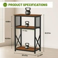 thumbnail image 3 of 10 Gallon Aquarium Stand with Storage, 3 Tier Heavy Metal Fish Tank Stand Shelf 20.47" x 11.42" x 30.91", Rustic Brown, 3 of 8