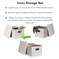thumbnail image 3 of YfulYde Collapsible File Storage Organizer Box with Lid - Decorative Linen Hanging Filing & Storage Office Box - Letter/Legal - Strong Durable - Toys Blankets Binders - Cream - 1 Pack, 3 of 8