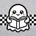 thumbnail image 3 of CafePress - Halloween Ghost Reading School Women's Baseball T Shirt - Womens Baseball Tee, 3 of 4