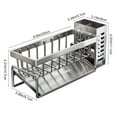 thumbnail image 3 of Kitchen Sink Organizer, Czzoypi Punch-Free Drainage Rack, Stainless Steel Sponge Soap Brush Holder with Towel Rod Detachable Cylinder, 3 of 6