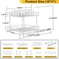 thumbnail image 2 of FULGENTE Pull Out Cabinet Pots and Pans Organizer 17" W x 18" D 2 Tier Wire Basket for Lid Cookware Drawer Slide Out Kitchen Cupboard Organization Shelves Shelf for Pantry Roll Out Storage, 2 of 10