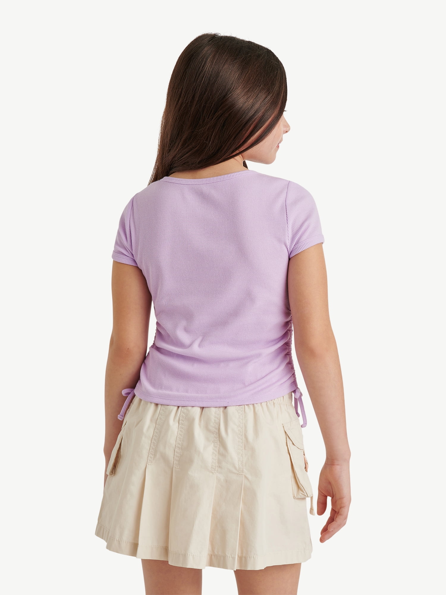 Justice Girls Square Neck Short Sleeve Top, Sizes XS - XLP