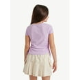 thumbnail image 2 of Justice Girls Square Neck Short Sleeve Top, Sizes XS - XLP, 2 of 5