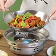 thumbnail image 5 of Double Ear Wok Pot, Stainless Steel Wok Cookware, Nonstick Skillet Pot, Round Bottom Wok Deep Frying Pan for Home Restaurant 8inch, 5 of 7