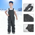 thumbnail image 4 of CPNG Kids Girl's Adjustable Ski Bibs Overalls Solid Color Wate Resistant Snow Snowboarding Pants with Pockets Winter Warm Pants Insulated, 4 of 4