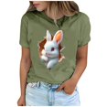 thumbnail image 2 of Tops de Cuello Alto para las Mujeres Amante Impreso Camiseta Cuello Redondo Manga Corta, Poliéster Spandex, 2 of 7