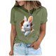 thumbnail image 2 of Tops de Cuello Alto para las Mujeres Amante Impreso Camiseta Cuello Redondo Manga Corta, Poliéster Spandex, 2 of 7