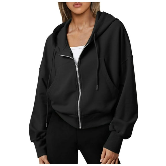 Sweatshirt for Women Ribbed Hoodie Seamless Workout Hoodies For Women Full Zip Up Cropped Sweatshirts Casual Hooded Pullover Sweaters Tops