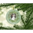 thumbnail image 2 of Cavalier Spaniel Tricolor Christmas Wreath Ceramic Ornament 2.8 in x 2.8 in, 2 of 3